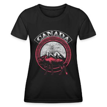 Kanada Ahorn Herkunft Geschenk - Frauen Funktions-T-Shirt - Schwarz - Vorne - AI Model Female 172 light (172cm)