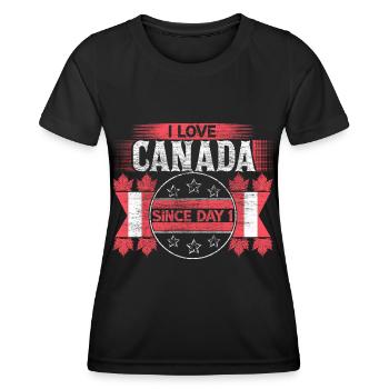 Kanada Schnee Herkunft Geschenkidee - Frauen Funktions-T-Shirt - Schwarz - Vorne - AI Model Female 172 light (172cm)
