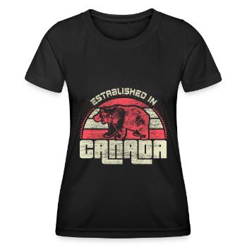 Kanada Ahorn Herkunft - Frauen Funktions-T-Shirt - Schwarz - Vorne - AI Model Female 172 light (172cm)