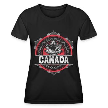 Kanada Elch Staat - Frauen Funktions-T-Shirt - Schwarz - Vorne - AI Model Female 172 light (172cm)