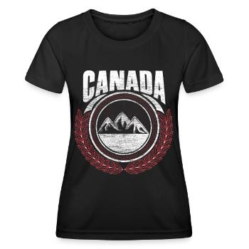 Kanada Elch Herkunft Geschenk - Frauen Funktions-T-Shirt - Schwarz - Vorne - AI Model Female 172 light (172cm)