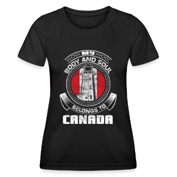 Idée cadeau du pays de naissance du wapiti du Canada - T-shirt sport Femme - noir - Devant - AI Model Female 172 light (172cm)