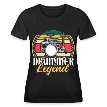 Drums Drumsticks Drumsticks Idée cadeau - T-shirt sport Femme - noir - Devant - AI Model Female 172 light (172cm)