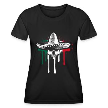 Mexiko Fiesta Geburtsort Geschenk - Frauen Funktions-T-Shirt - Schwarz - Vorne - AI Model Female 172 light (172cm)
