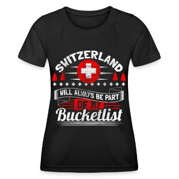 Switzerland Neutrality Gift - Women's Functional T-Shirt - black - Front - AI Model Female 172 light (172cm)
