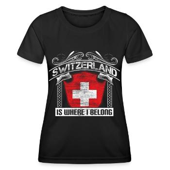 Switzerland Neutrality Gift Idea - Women's Functional T-Shirt - black - Front - AI Model Female 172 light (172cm)