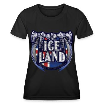 Island Insel Herkunft Geschenk - Frauen Funktions-T-Shirt - Schwarz - Vorne - AI Model Female 172 light (172cm)