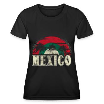 Mexiko Salsa Wappen Geschenkidee - Frauen Funktions-T-Shirt - Schwarz - Vorne - AI Model Female 172 light (172cm)
