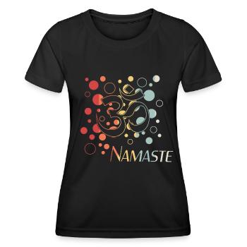 Yoga, Chakra, Namaste - Frauen Funktions-T-Shirt - Schwarz - Vorne - AI Model Female 172 light (172cm)