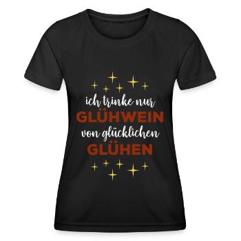 Ich trinke nur Glühwein von glücklichen Glühen - Frauen Funktions-T-Shirt - Schwarz - Vorne - AI Model Female 172 light (172cm)