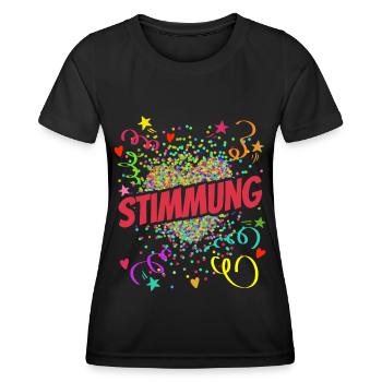 Stimmung Herz - Fasching - Karneval - Verkleidung - Frauen Funktions-T-Shirt - Schwarz - Vorne - AI Model Female 172 light (172cm)