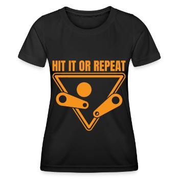 Hit It Or Repeat Pinball Machines GIft Ideas - Frauen Funktions-T-Shirt - Schwarz - Vorne - AI Model Female 172 light (172cm)