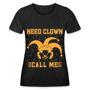 Besoin d’un clown Call Me Circus Performer Idée de cadeaux - T-shirt sport Femme - noir - Devant - AI Model Female 172 light (172cm)