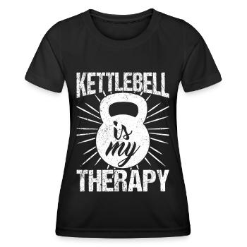 Gym Junkies Kettlebell Is My Therapy Calisthenics - Women's Functional T-Shirt - black - Front - AI Model Female 172 light (172cm)