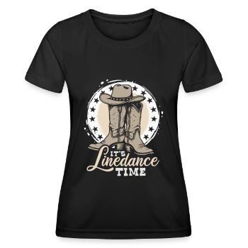 It's Linedance Time - Country Fan - Geschenk - Frauen Funktions-T-Shirt - Schwarz - Vorne - AI Model Female 172 light (172cm)