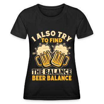 Yoga Try To Find The Beer Balance Funny Yoga - Frauen Funktions-T-Shirt - Schwarz - Vorne - AI Model Female 172 light (172cm)