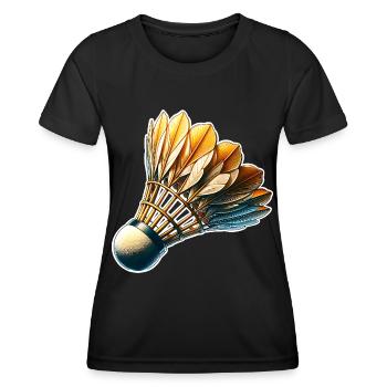 Badminton - Frauen Funktions-T-Shirt - Schwarz - Vorne - AI Model Female 172 light (172cm)