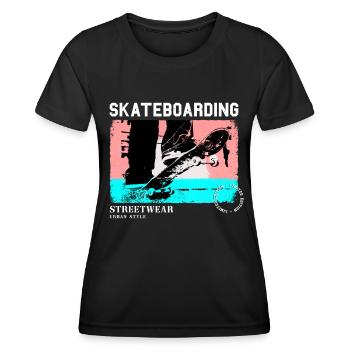 Skateboarding Skate Skater Skateboard Sk8 Vintage - T-shirt sport Femme - noir - Devant - AI Model Female 172 light (172cm)