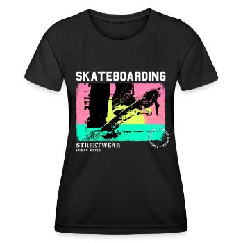 Skateboarding Skate Skater Skateboard Sk8 Vintage - T-shirt sport Femme - noir - Devant - AI Model Female 172 light (172cm)