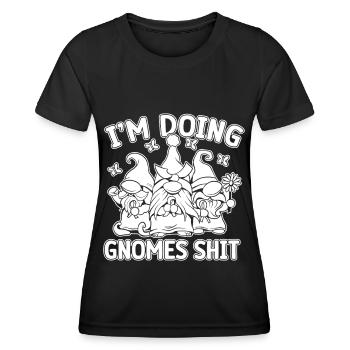 Gnome Costume Men I´m Doing Gnomes Shit - Frauen Funktions-T-Shirt - Schwarz - Vorne - AI Model Female 172 light (172cm)