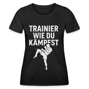 Fitness Shirt Gym Sport Style - Women's Functional T-Shirt - black - Front - AI Model Female 172 light (172cm)