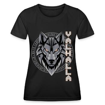 Norse Wolf Valhalla Rune Design - Women's Functional T-Shirt - black - Front - AI Model Female 172 light (172cm)