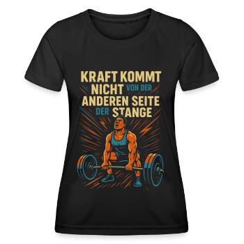 Bodybuilder Fitness Sport Chemise Dumbbell Studio - T-shirt sport Femme - noir - Devant - AI Model Female 172 light (172cm)