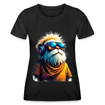 Dj Erdmännchen mit Sonnenbrille T-Shirt - Frauen Funktions-T-Shirt - Schwarz - Vorne - AI Model Female 172 light (172cm)