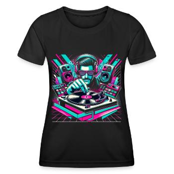 Music Design Disco Music Festival Shirt EDM House - Women's Functional T-Shirt - black - Front - AI Model Female 172 light (172cm)