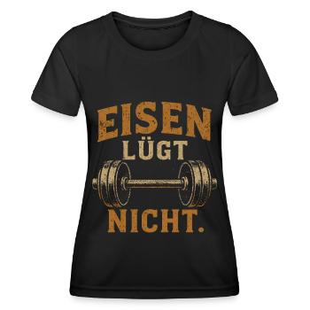 Fitness Schmerz Trainingsshirt für Bodybuilder - Frauen Funktions-T-Shirt - Schwarz - Vorne - AI Model Female 172 light (172cm)