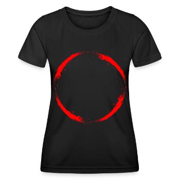 Circle Design Red Ring Vector Colored Brush - Women's Functional T-Shirt - black - Front - AI Model Female 172 light (172cm)
