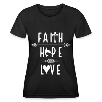 Jesus, Jesus, Jesus, Jesus, Jesus, Jesus, Jesus - Frauen Funktions-T-Shirt - Schwarz - Vorne - AI Model Female 172 light (172cm)