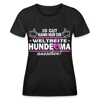 So gut kann nur die weltbeste Hunde Oma aussehen - Frauen Funktions-T-Shirt - Schwarz - Vorne - AI Model Female 172 light (172cm)