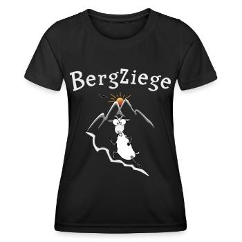Bergziege Laufen - Frauen Funktions-T-Shirt - Schwarz - Vorne - AI Model Female 172 light (172cm)