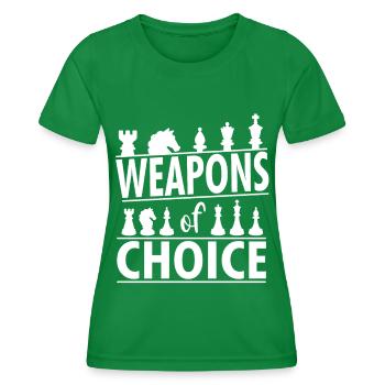 Chess weapons of your choice - Women's Functional T-Shirt - kelly green - Front - AI Model Female 172 dark (172cm)