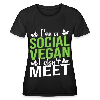 Veganer Vagen Spruch lustig Geschenk - Frauen Funktions-T-Shirt - Schwarz - Vorne - AI Model Female 172 light (172cm)