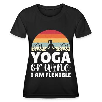 Yoga Meditation vintage retro - Frauen Funktions-T-Shirt - Schwarz - Vorne - AI Model Female 172 light (172cm)
