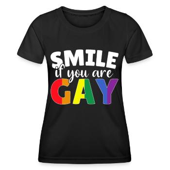 Lache wenn du schwul bist LGBT Homosexuell - Frauen Funktions-T-Shirt - Schwarz - Vorne - AI Model Female 172 light (172cm)