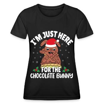 Je suis juste ici pour le chocolat - T-shirt sport Femme - noir - Devant - AI Model Female 172 light (172cm)