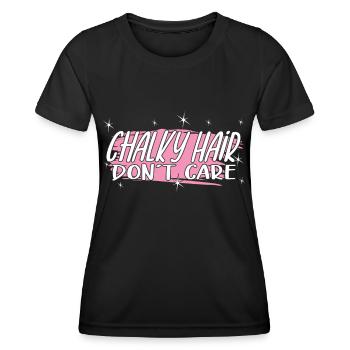 Chalky Hair Dont Care - Idée cadeau de gymnaste drôle - T-shirt sport Femme - noir - Devant - AI Model Female 172 light (172cm)