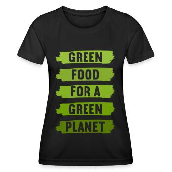 Végétariens végétaliens - T-shirt sport Femme - noir - Devant - AI Model Female 172 light (172cm)