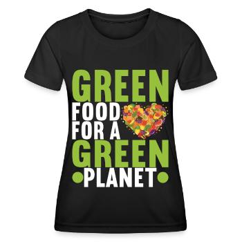 Végétariens végétaliens - T-shirt sport Femme - noir - Devant - AI Model Female 172 light (172cm)