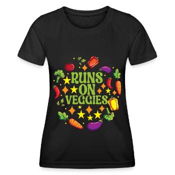 Végétariens végétaliens - T-shirt sport Femme - noir - Devant - AI Model Female 172 light (172cm)