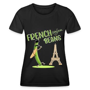 Funny French Bean - Cool French Beans Gift Idea - Women's Functional T-Shirt - black - Front - AI Model Female 172 light (172cm)