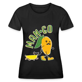 Funny Mango Dachshund - Cool Man Go Design - Women's Functional T-Shirt - black - Front - AI Model Female 172 light (172cm)