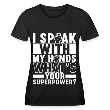 Sourds sourds-muets sourds sourds - T-shirt sport Femme - noir - Devant - AI Model Female 172 light (172cm)