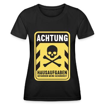 Hausaufgaben Schüler - Frauen Funktions-T-Shirt - Schwarz - Vorne - AI Model Female 172 light (172cm)