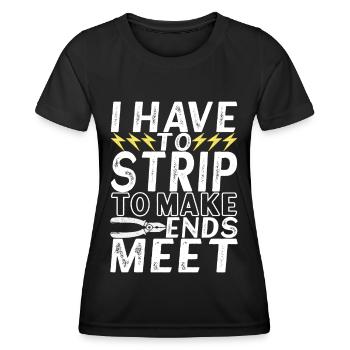 Technicien électricien en électronique - T-shirt sport Femme - noir - Devant - AI Model Female 172 light (172cm)