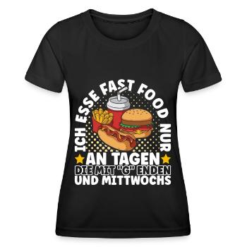 Burger Fast Food - Frauen Funktions-T-Shirt - Schwarz - Vorne - AI Model Female 172 light (172cm)