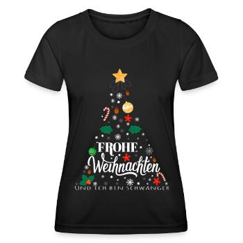 Weihnachten Überraschung Schwangerschaft - Frauen Funktions-T-Shirt - Schwarz - Vorne - AI Model Female 172 light (172cm)